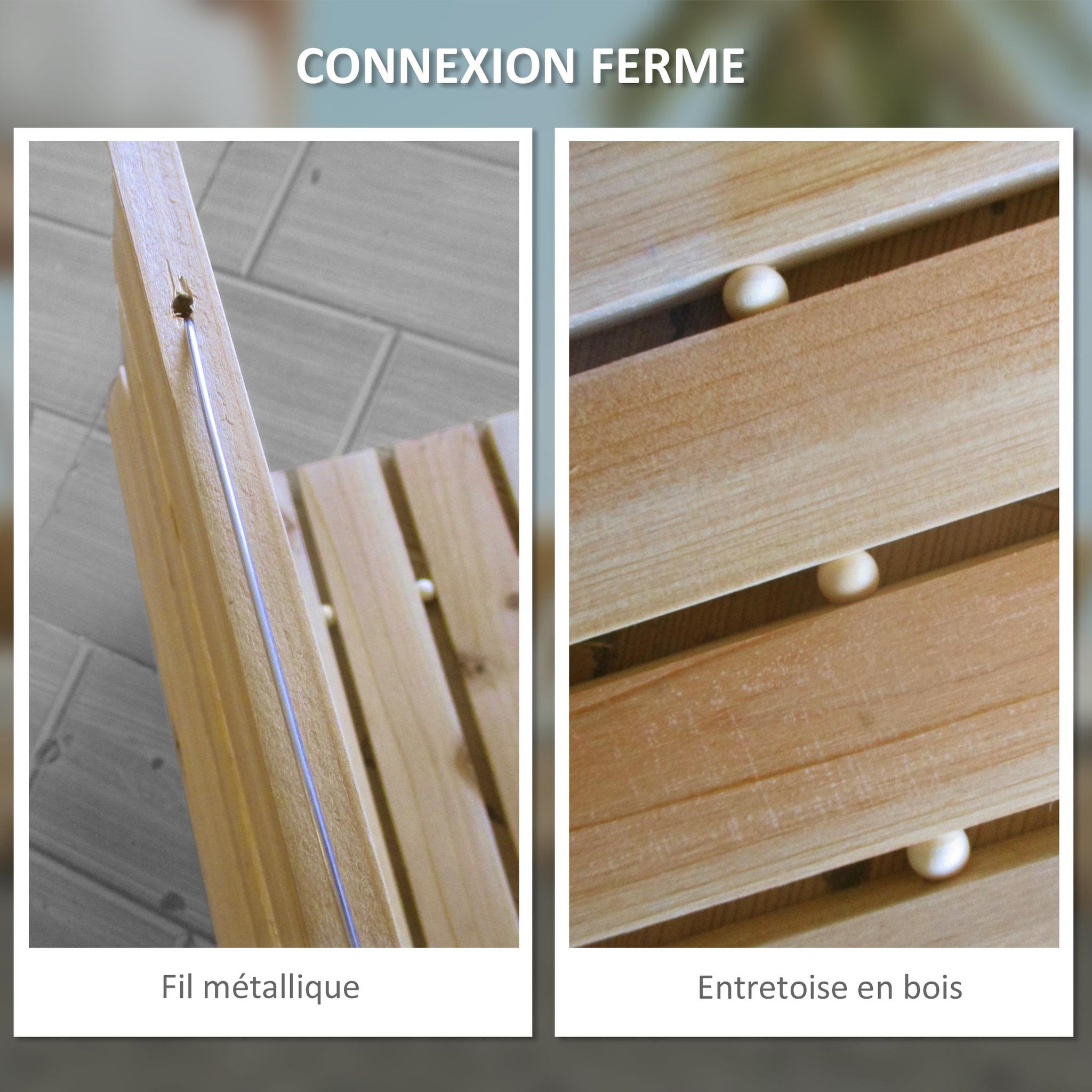Voir la diapositive 5 : OUTSUNNY Allée chemin de jardin enroulable en lattes de bois dim. 120L x 38l cm sapin pré-huilé