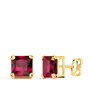 Voir la diapositive 1 : L'ATELIER D'AZUR Boucles d'Oreilles Or 18 Carats 750/000 - Zirconiums Rouge Rubis
