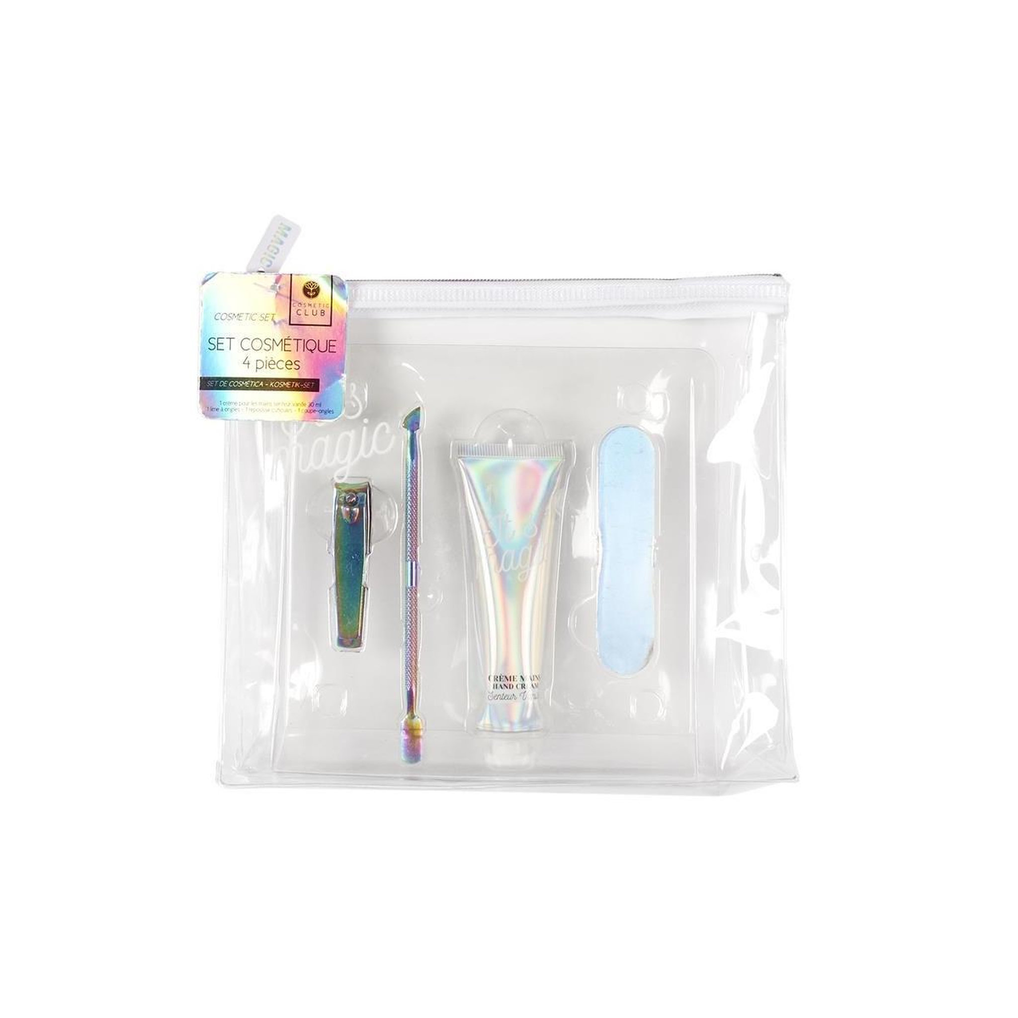 Voir la diapositive 6 : Cosmetic Club Coffret cosmétique 4 accessoires  magique  18cm transparent