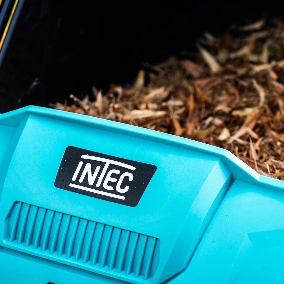 INTEC Ramasse feuilles et herbes mécanique Balayeuse à feuilles et gazon Grand Bac 100L INTEC
