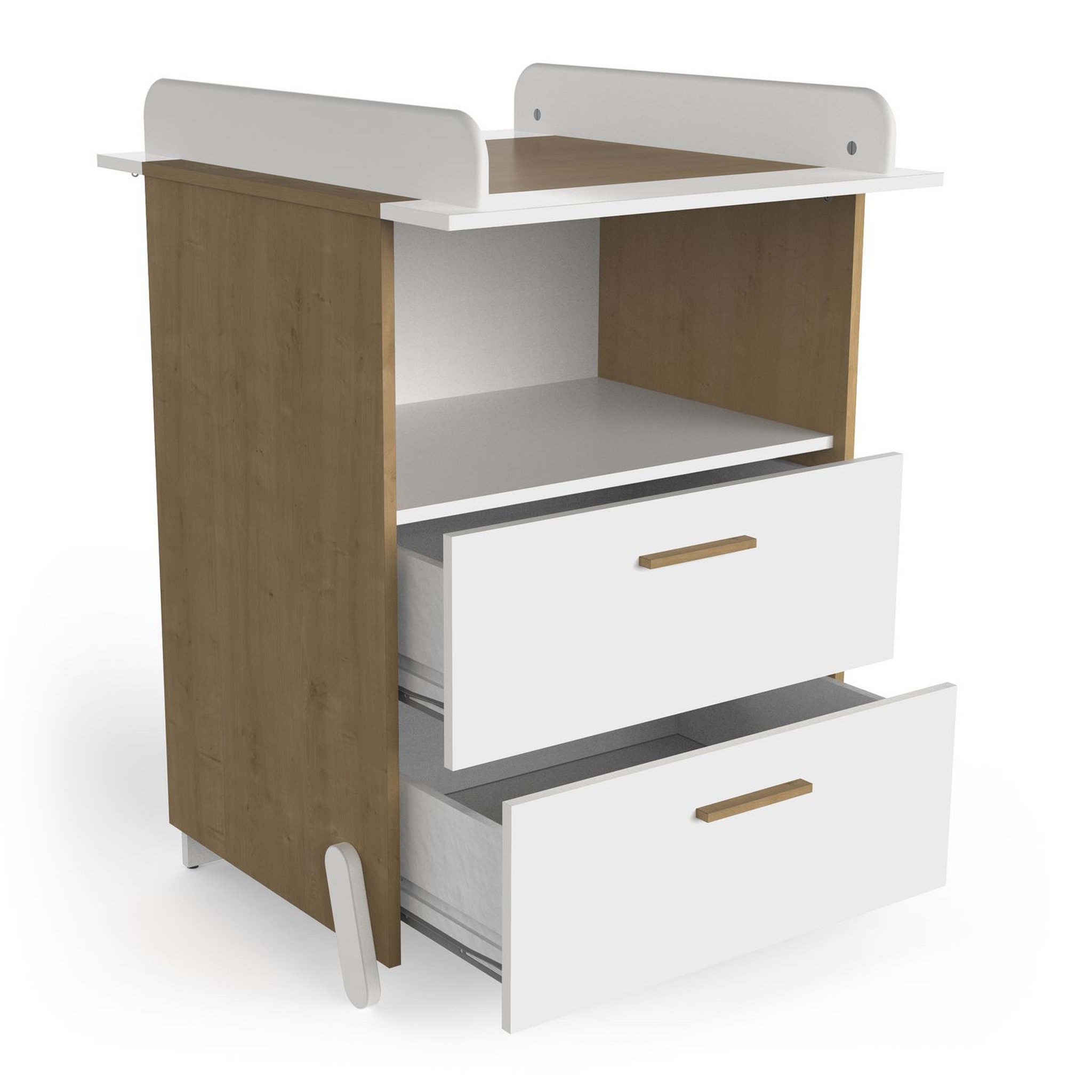 Voir la diapositive 5 : Commode à langer 2 tiroirs 1 niche LILAS