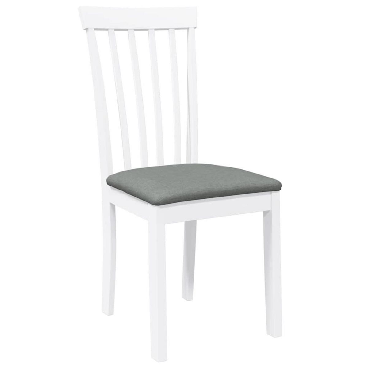 VIDAXL Chaises a manger coussins 2 pcs blanc bois massif caoutchouc