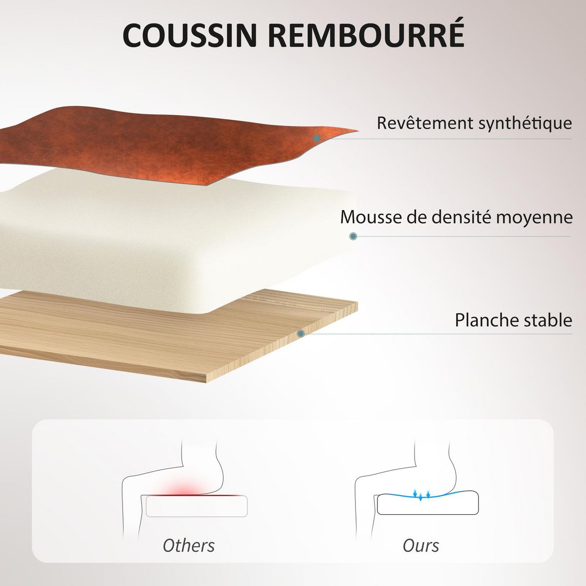 HOMCOM Chaise de bureau direction réglable grand confort - fonction bascule verrouillable - synthétique marron effet vieilli