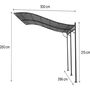 Voir la diapositive 3 : Habitat et Jardin Pergola tonnelle adossée en métal - 3 x 4 m - Gris