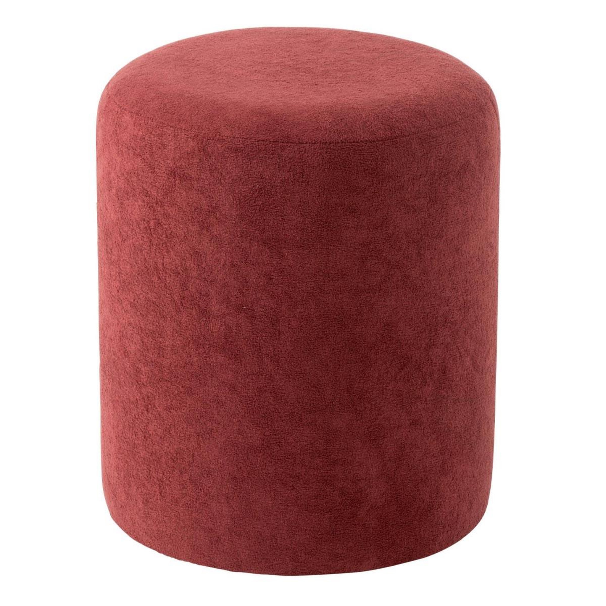 J-LINE Pouf cylindrique  moon  41cm bordeaux