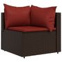 Voir la diapositive 4 : VIDAXL Salon de jardin 4 pcs avec coussins Marron Resine tressee