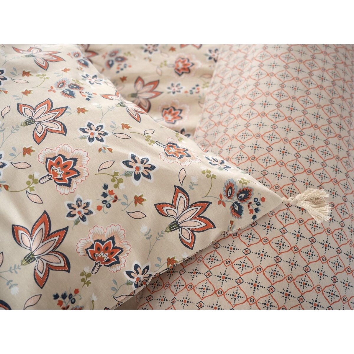 Home collection Parure de couette 3pcs 240x220cm better coton bci denia