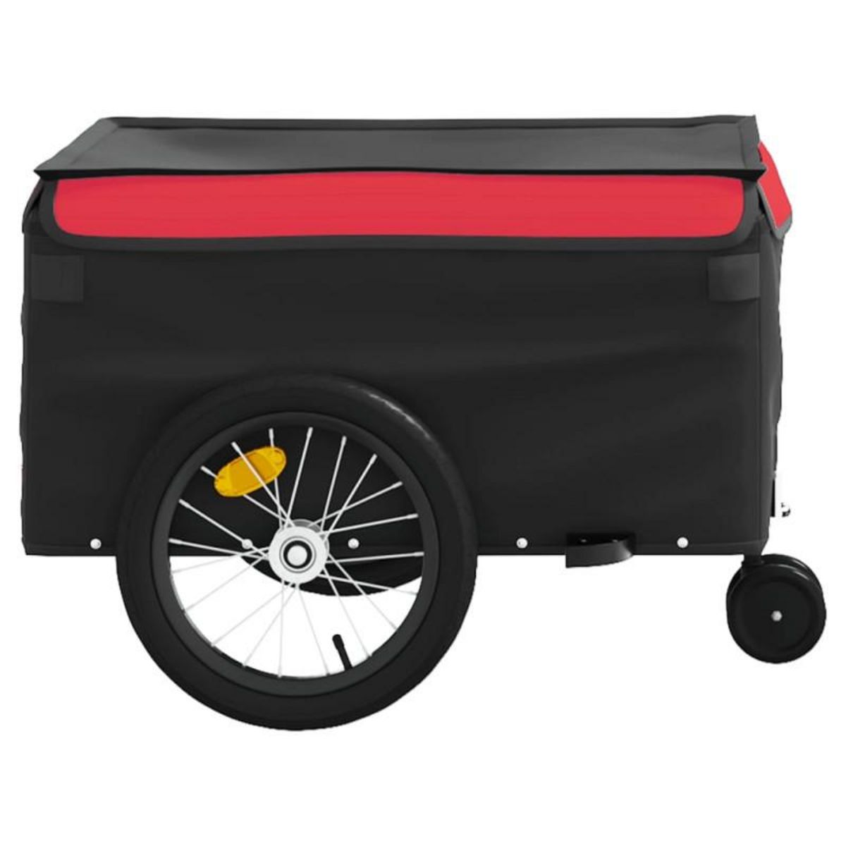VIDAXL Remorque de vélo noir et rouge 45 kg fer