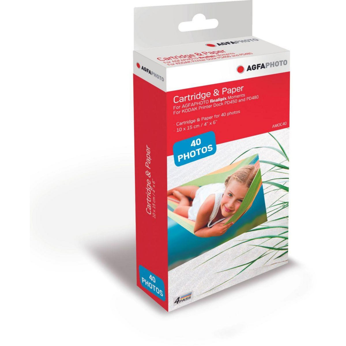 Agfa Papier photo instantané Cartouche + 40 films Realipix Moments