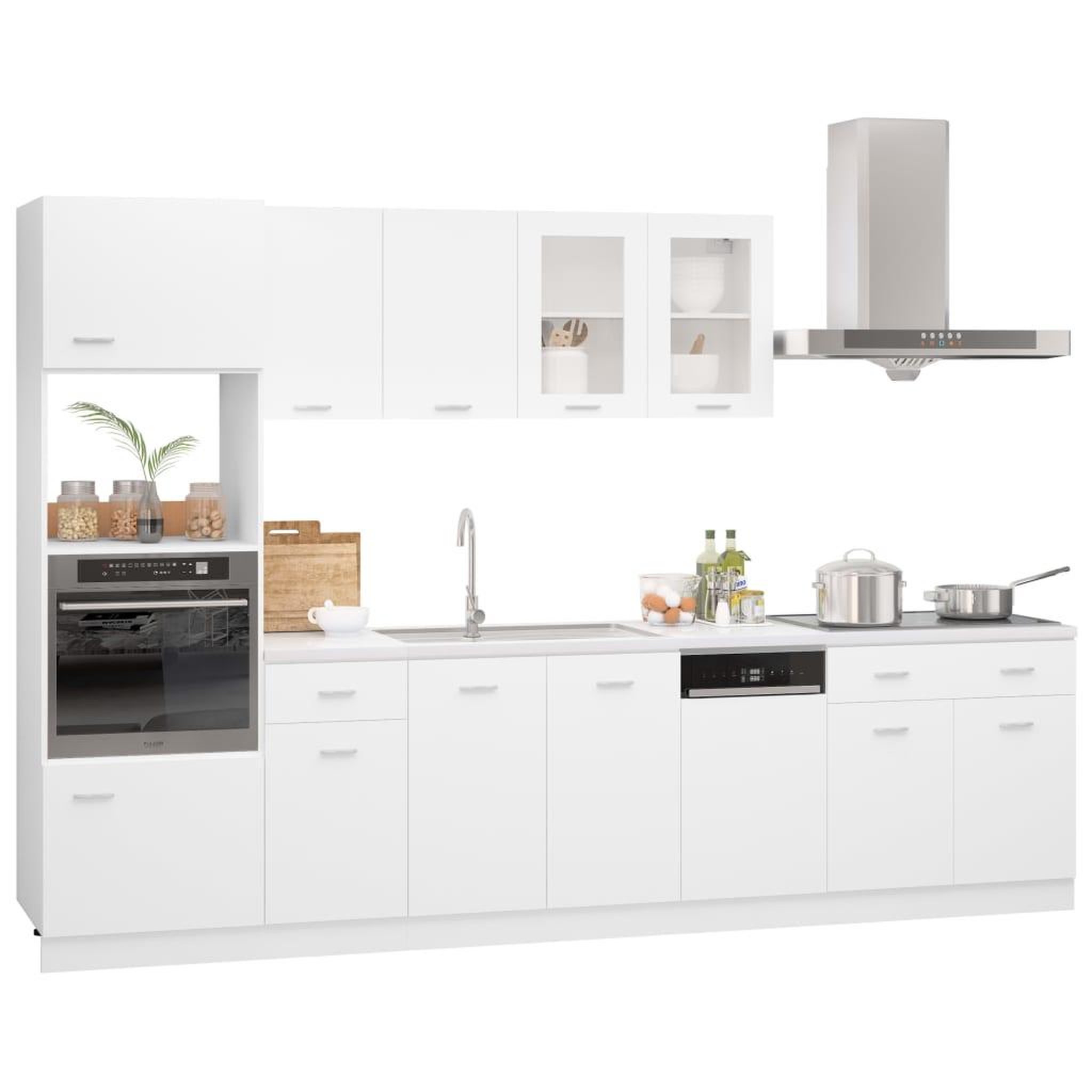 Voir la diapositive 2 : VIDAXL Ensemble de meubles de cuisine 7 pcs Blanc Agglomere