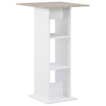 VIDAXL Table de bar Blanc et beton 60x60x110 cm