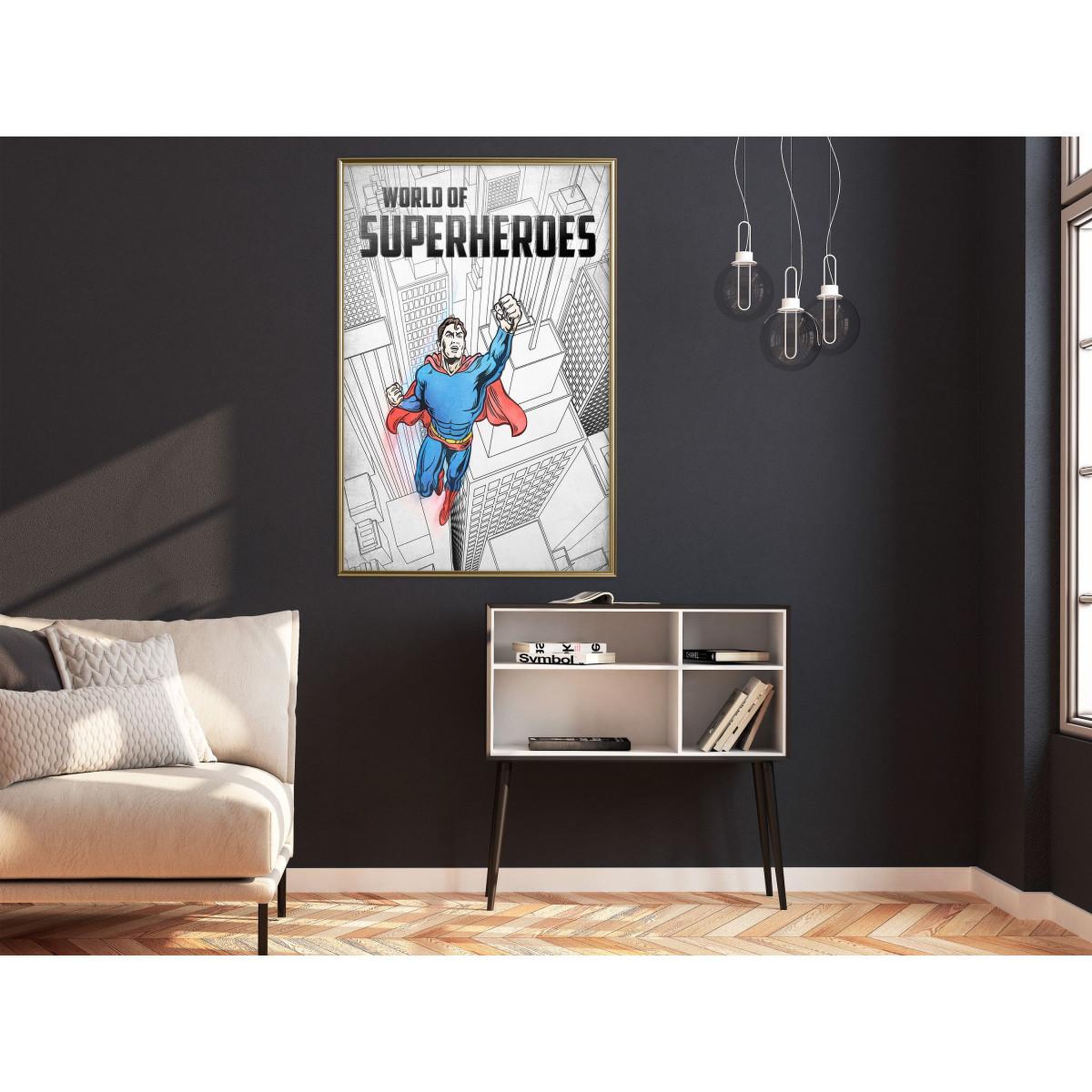 Voir la diapositive 2 : Paris Prix Affiche Murale Encadrée  Superhero