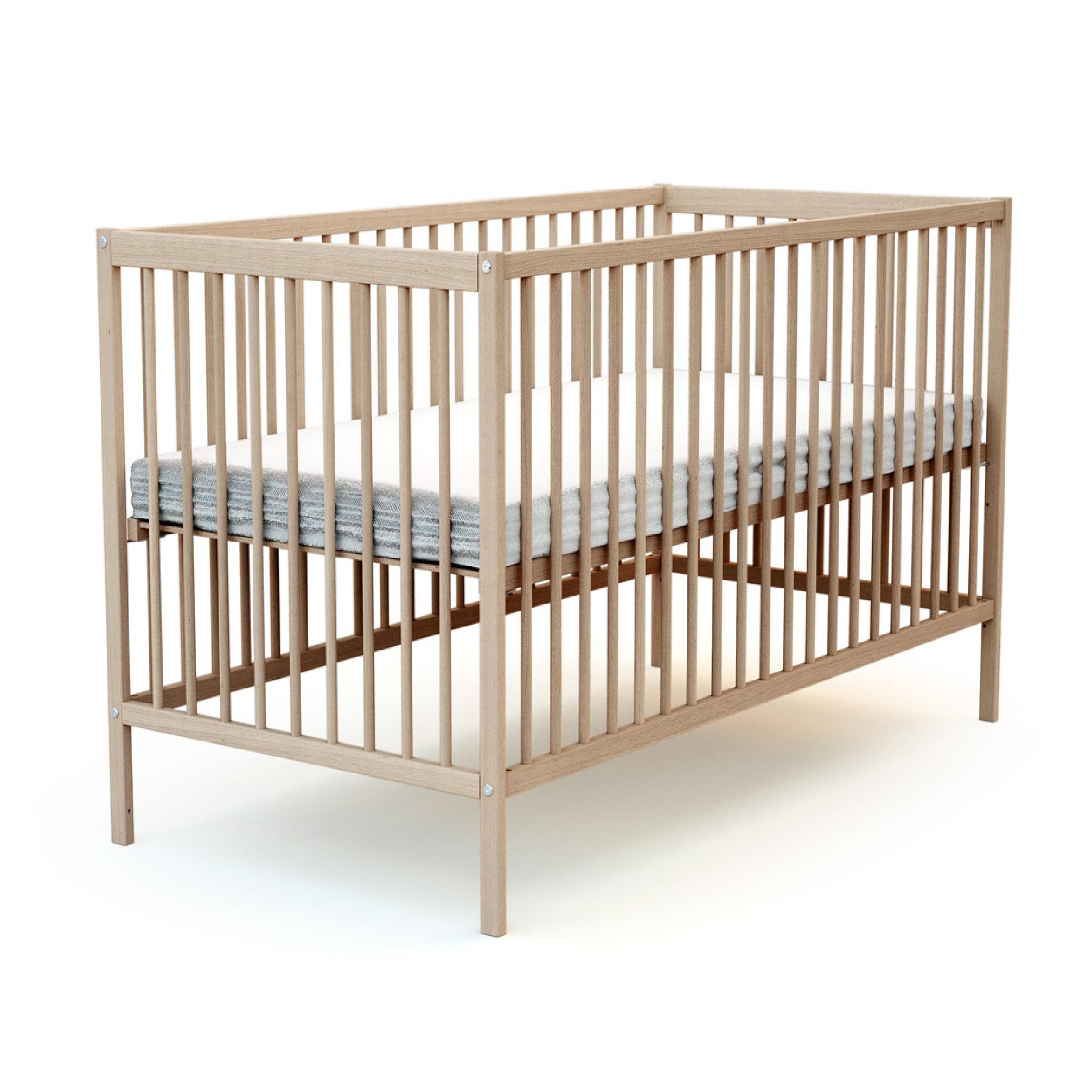 Voir la diapositive 2 : AT4 Lit bébé avec matelas ESSENTIEL en bois