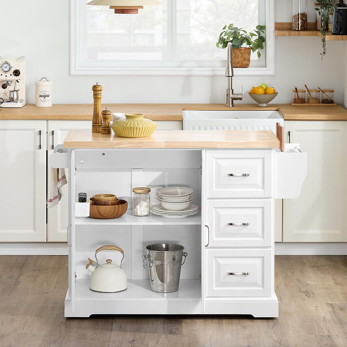 SOBUY SoBuy - Îlot De Cuisine à trois tiroirs - Classique - FKW41-II