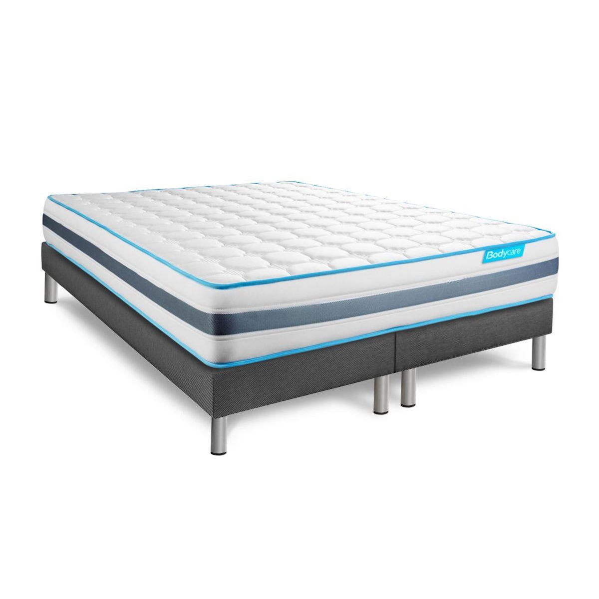 BODYCARE Pack BODYZONE 160x200 Ressorts ensachés 3 zones Ultra épaisseur + Couette + 2 oreillers