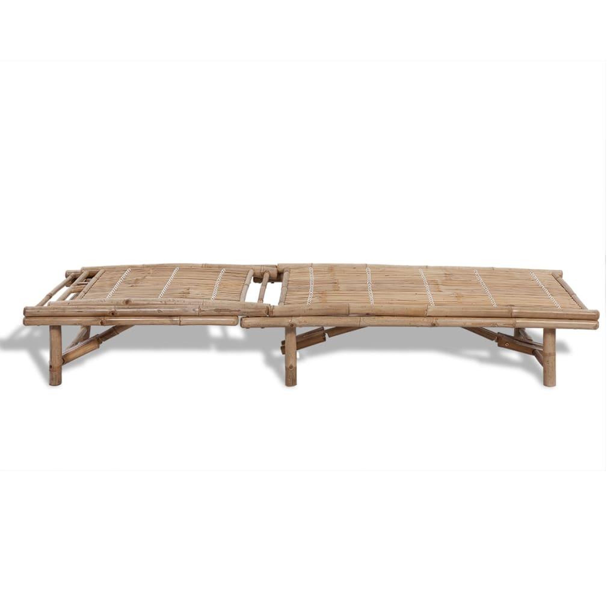 Voir la diapositive 3 : VIDAXL Chaise longue bambou