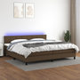 Voir la diapositive 1 : VIDAXL Sommier a lattes de lit matelas et LED Marron fonce 200x200 cm