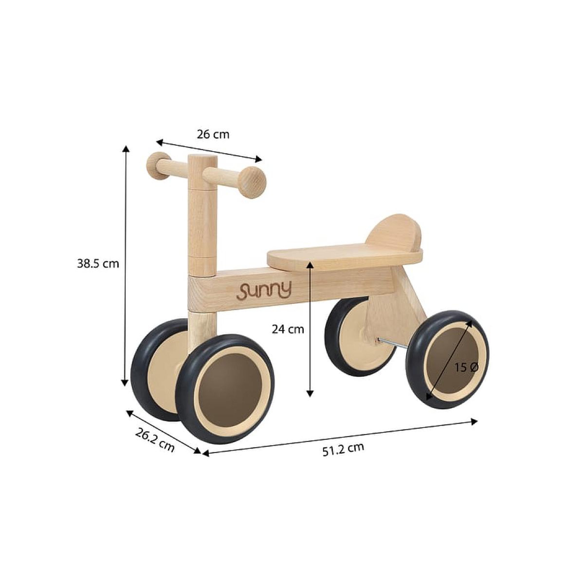 Voir la diapositive 3 : Sunny Chariot marche mini 4 roues bois