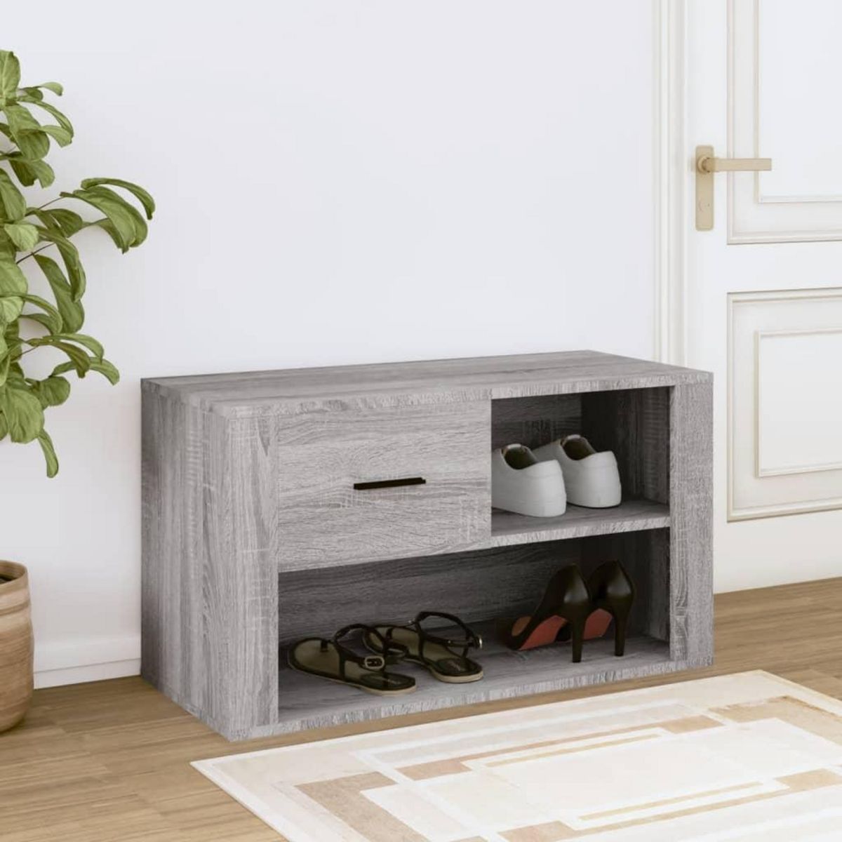 VIDAXL Armoire a chaussures Sonoma gris 80x35x45 cm Bois d'ingenierie