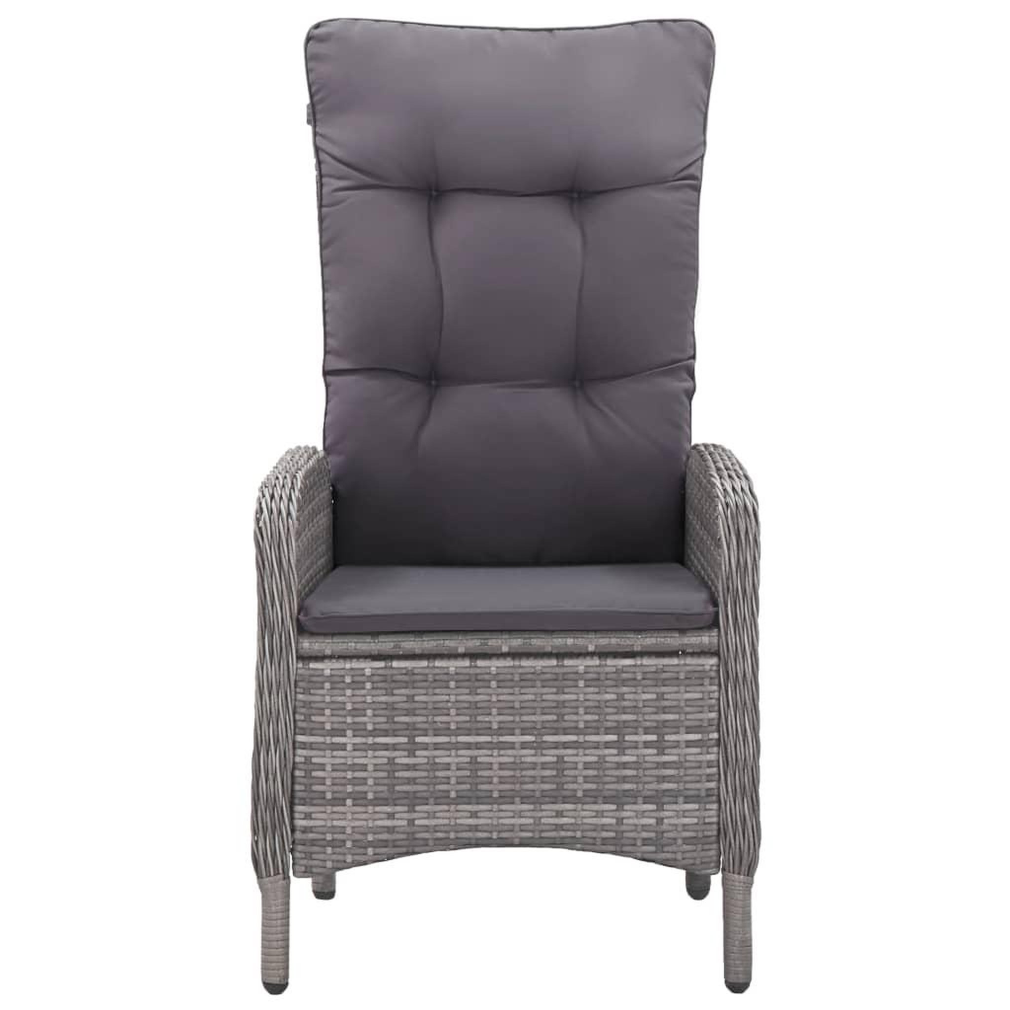 Voir la diapositive 5 : VIDAXL Ensemble de bistro de jardin 3 pcs resine tressee et verre gris