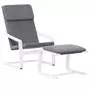 VIDAXL Chaise de relaxation avec repose-pied Gris fonce Tissu