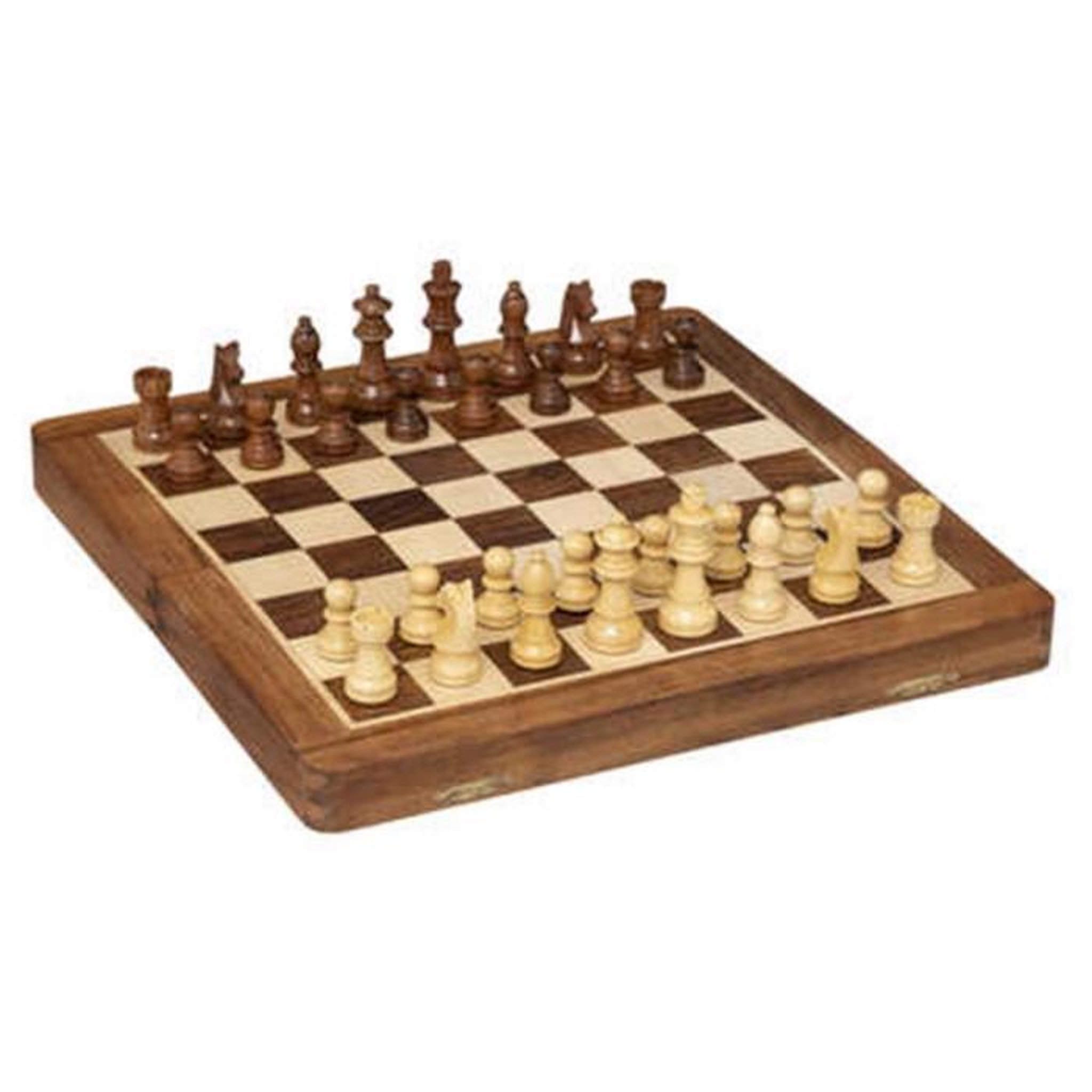Voir la diapositive 4 : ATMOSPHERA Jeu d'échec déco  bois d'acacia  33cm marron