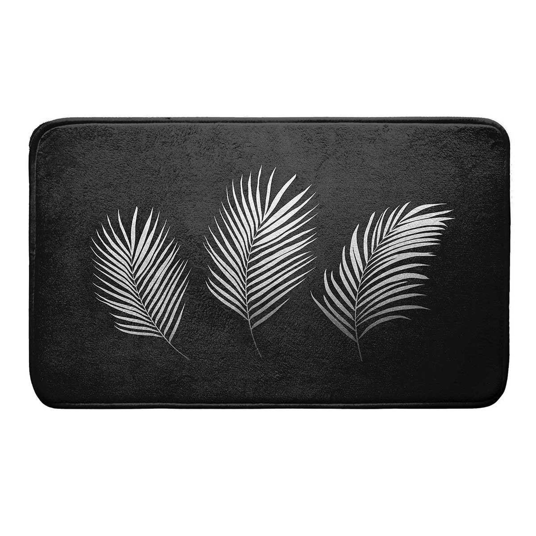 Douceur d'Intérieur Tapis de bain imprimé  orbella  45x75cm noir & argent