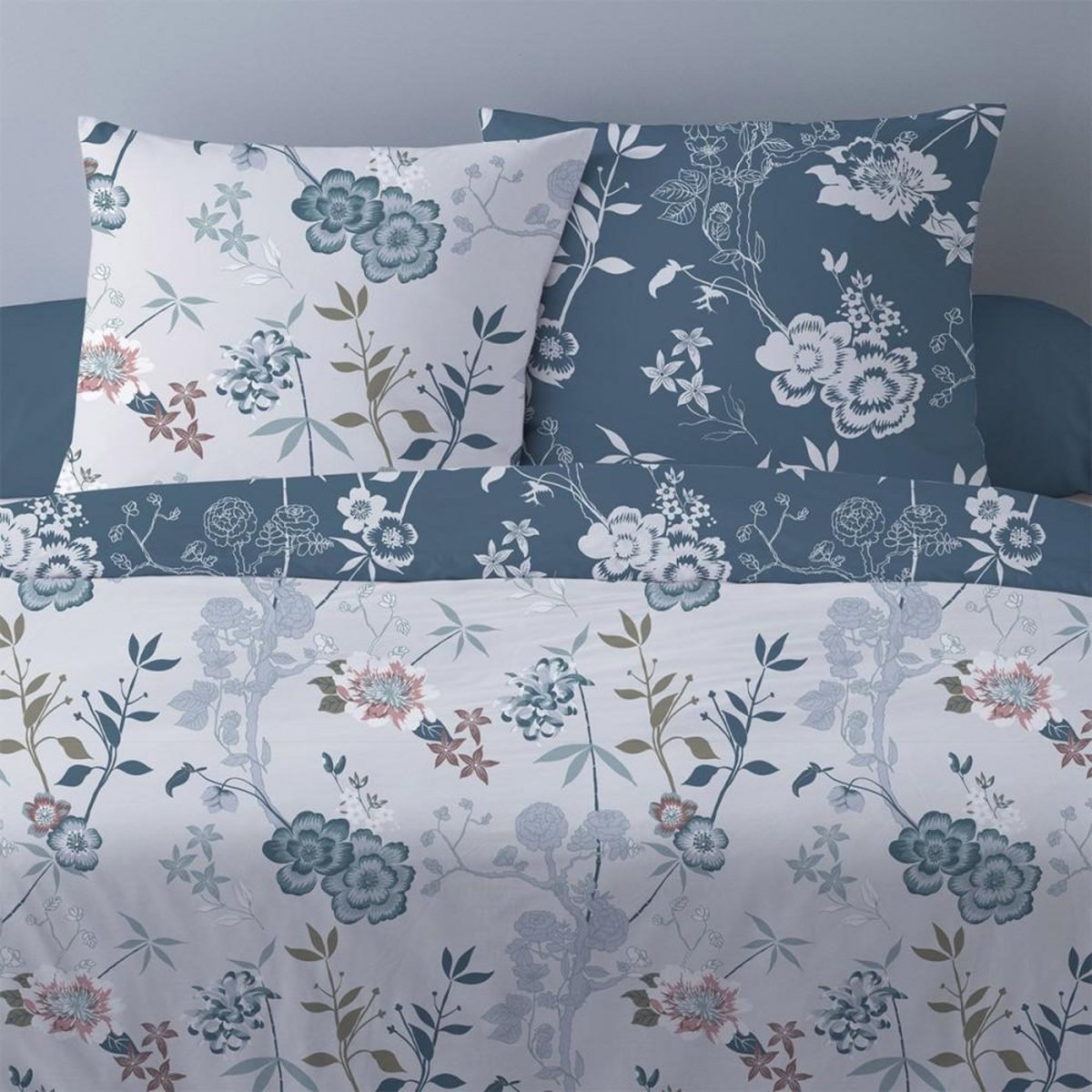 Dourev Housse de couette 240x220 Hana bleu + 2 taies