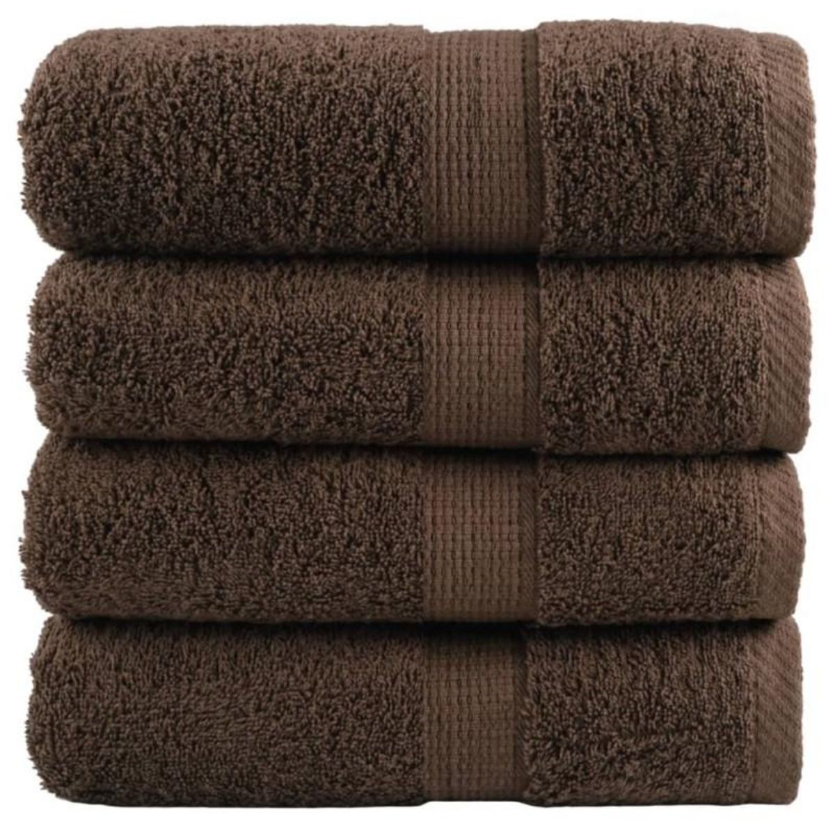 VIDAXL Serviettes d invité de qualité supérieure SOLUND 4 pcs marron