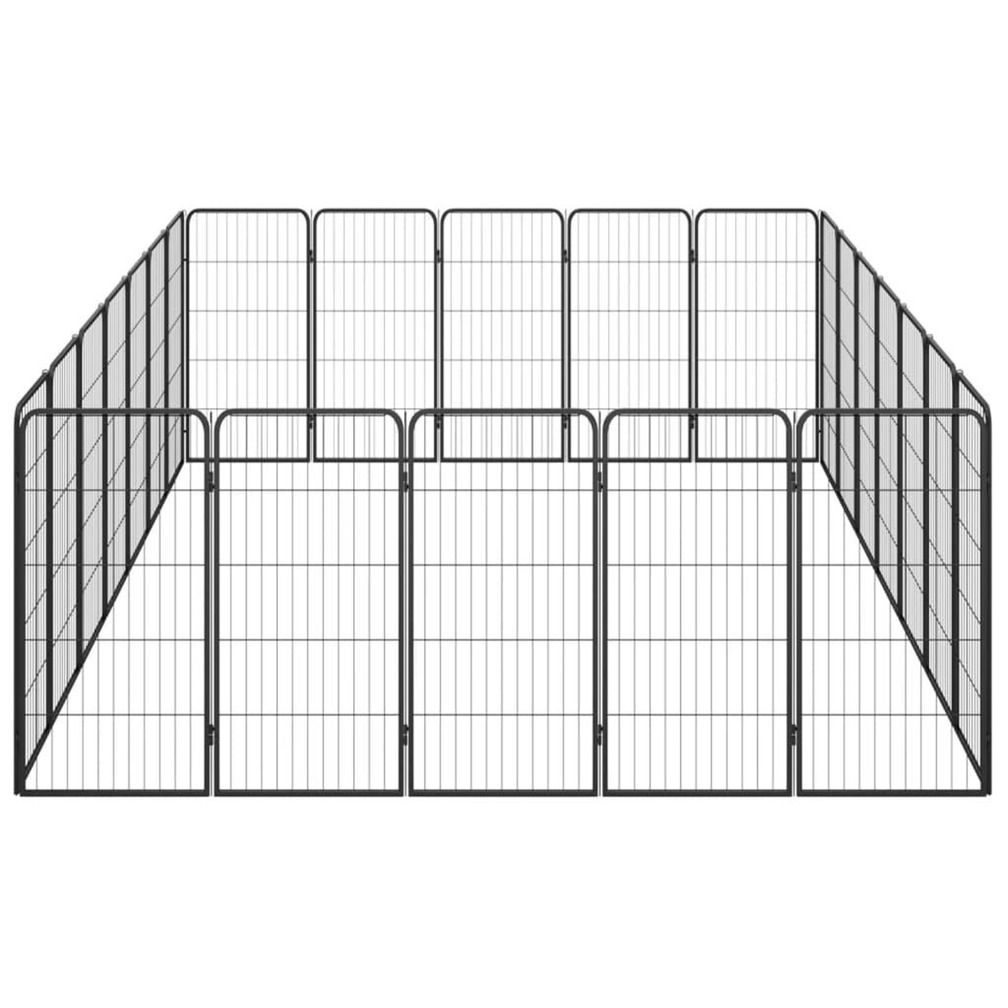 Voir la diapositive 4 : VIDAXL Parc pour chien 24panneaux Noir 50x100cm Acier enduit de poudre