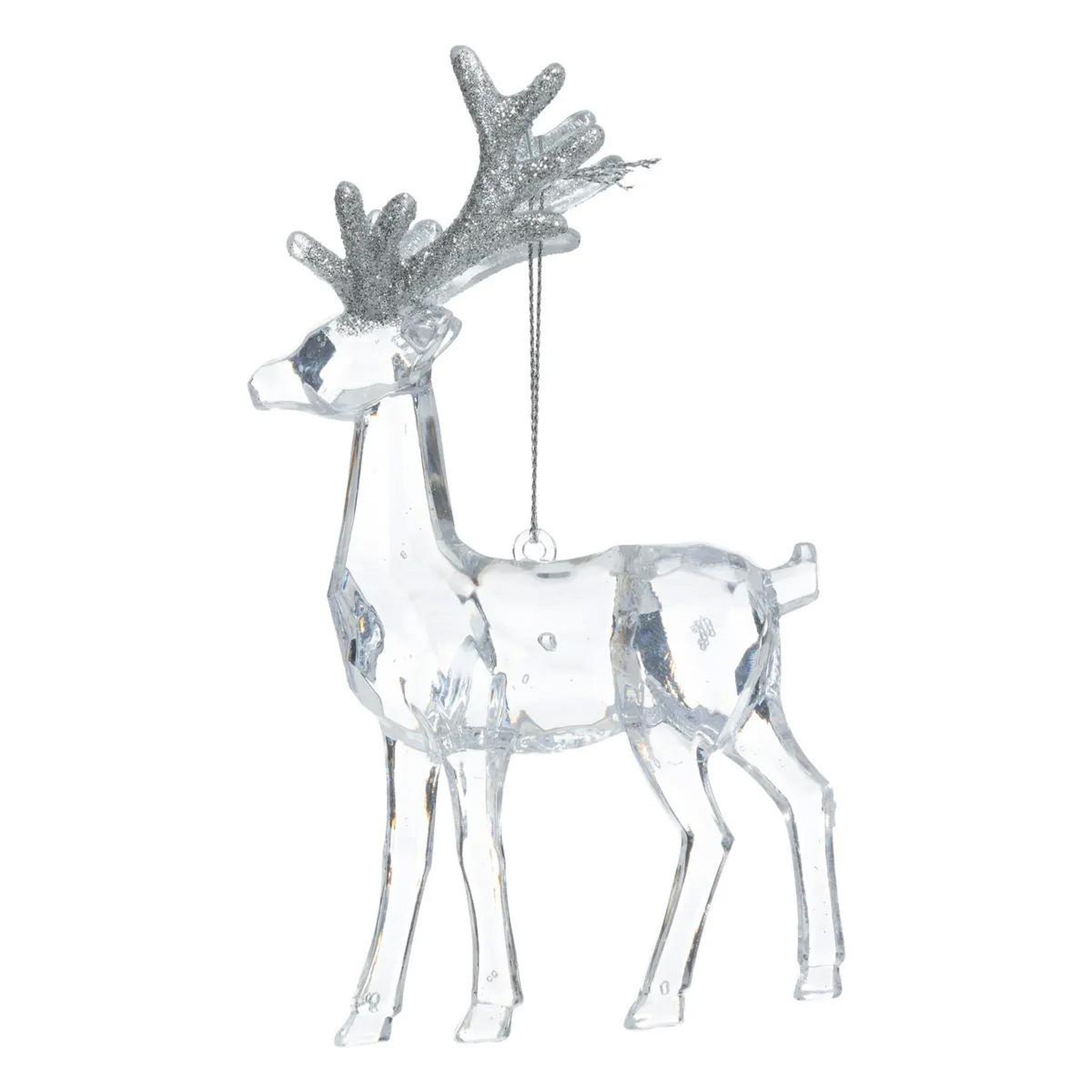 ATMOSPHERA Sujet de noël renne  jardin enchanté  14cm transparent