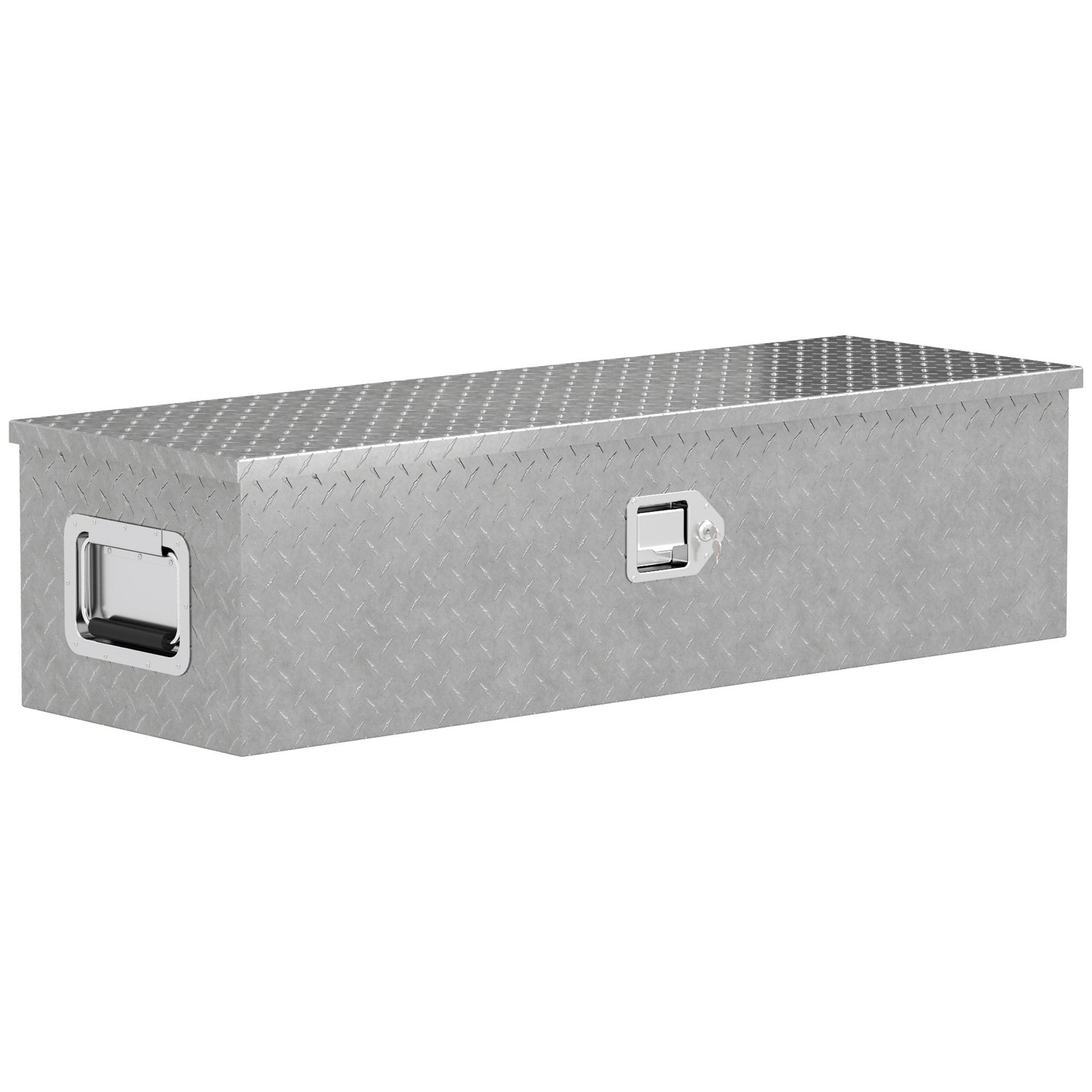 HOMCOM Boîte à outils en aluminium - caisse à outil alu. verrouillage clé vérins poignées - 99 x 33 x 25 cm