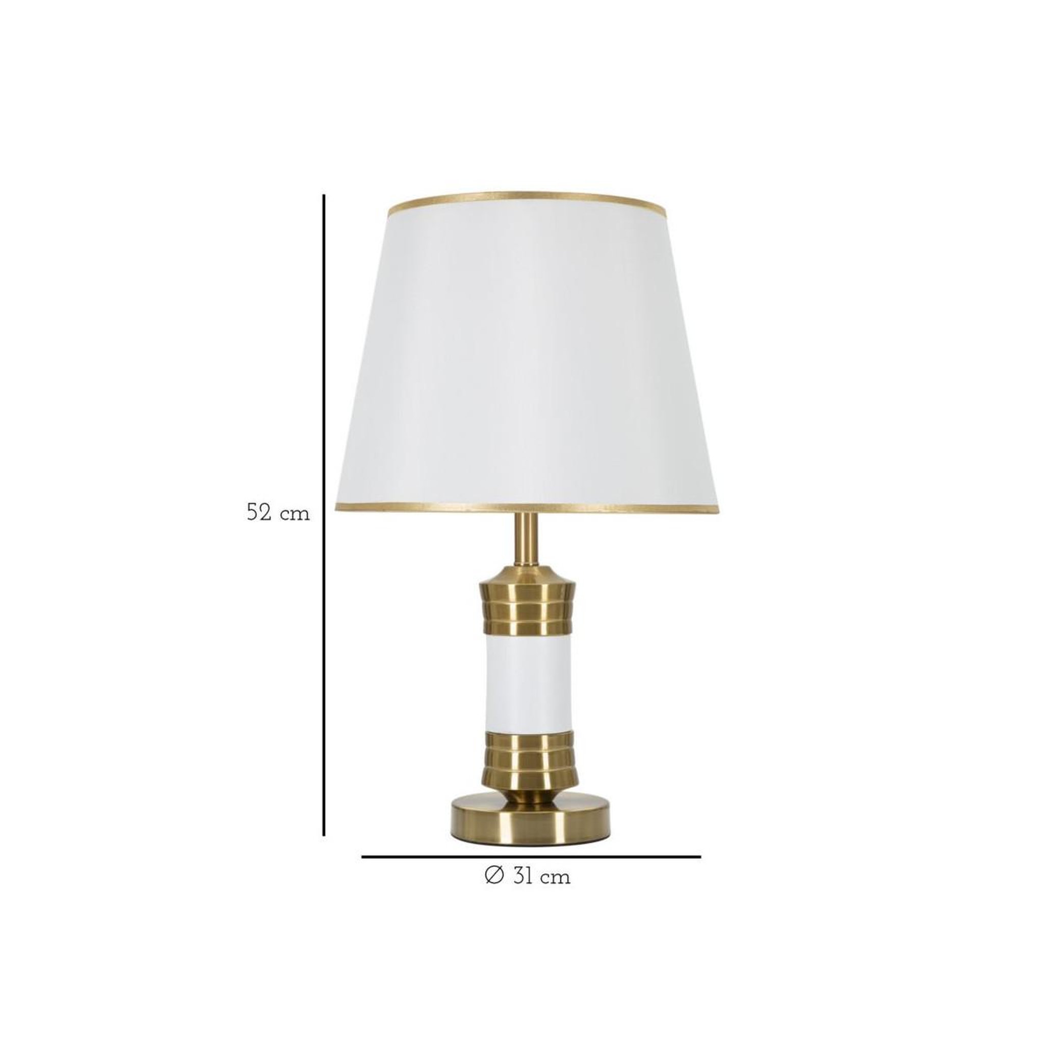Voir la diapositive 6 : Paris Prix Lampe à poser en métal  whity  52cm blanc & or