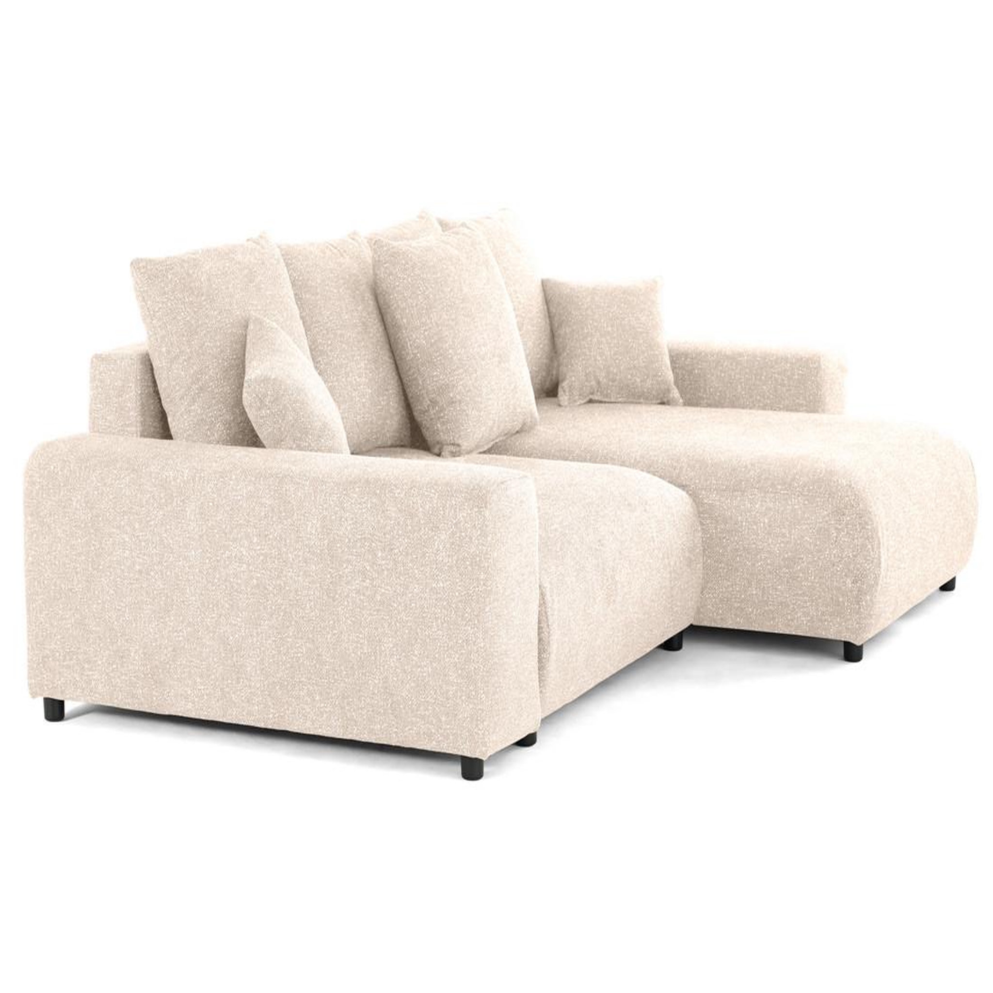 Voir la diapositive 4 : LISA DESIGN Jake - canapé panoramique d'angle droit 7 places convertible avec coffre en fausse fourrure