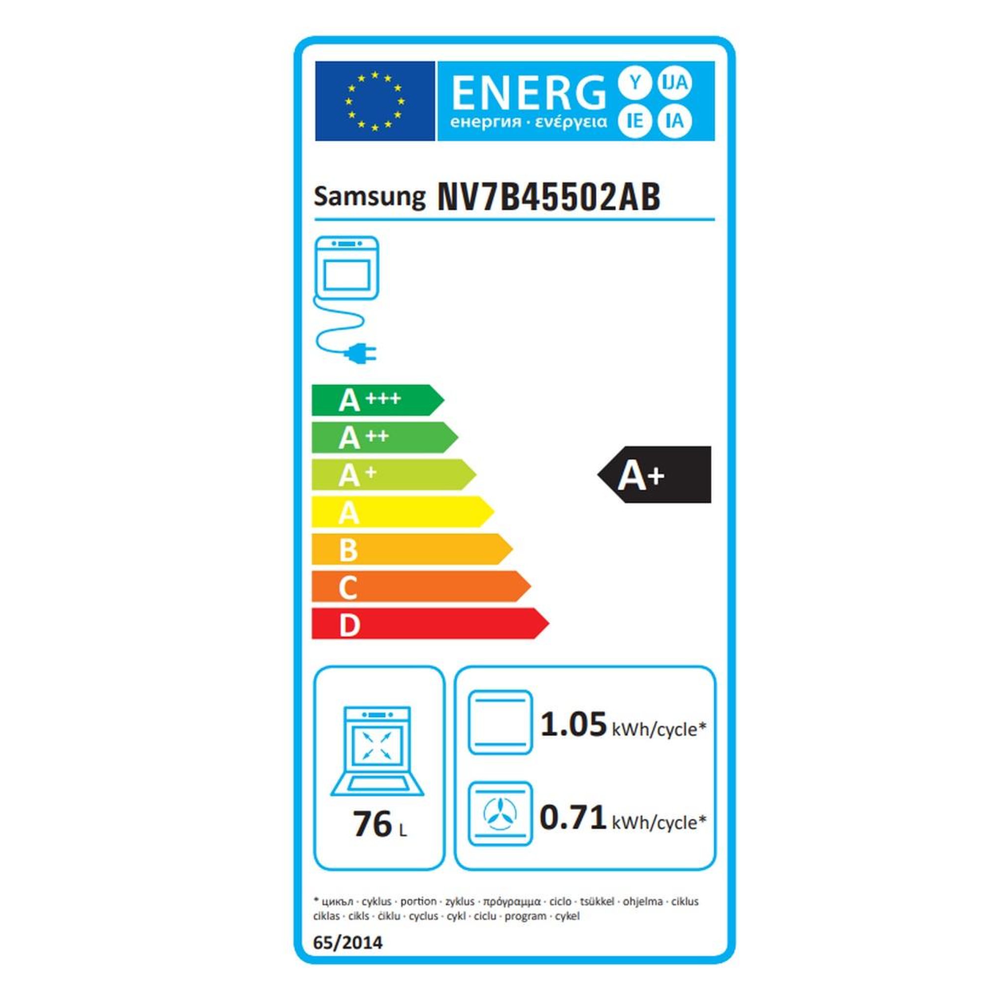 Voir la diapositive 2 : Samsung Four encastrable 76l 60cm pyrolyse carbone - nv7b45502ab