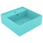 VIDAXL Lavabo carre a trop-plein Vert clair mat 41x41 cm Ceramique
