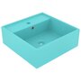 Voir la diapositive 1 : VIDAXL Lavabo carre a trop-plein Vert clair mat 41x41 cm Ceramique