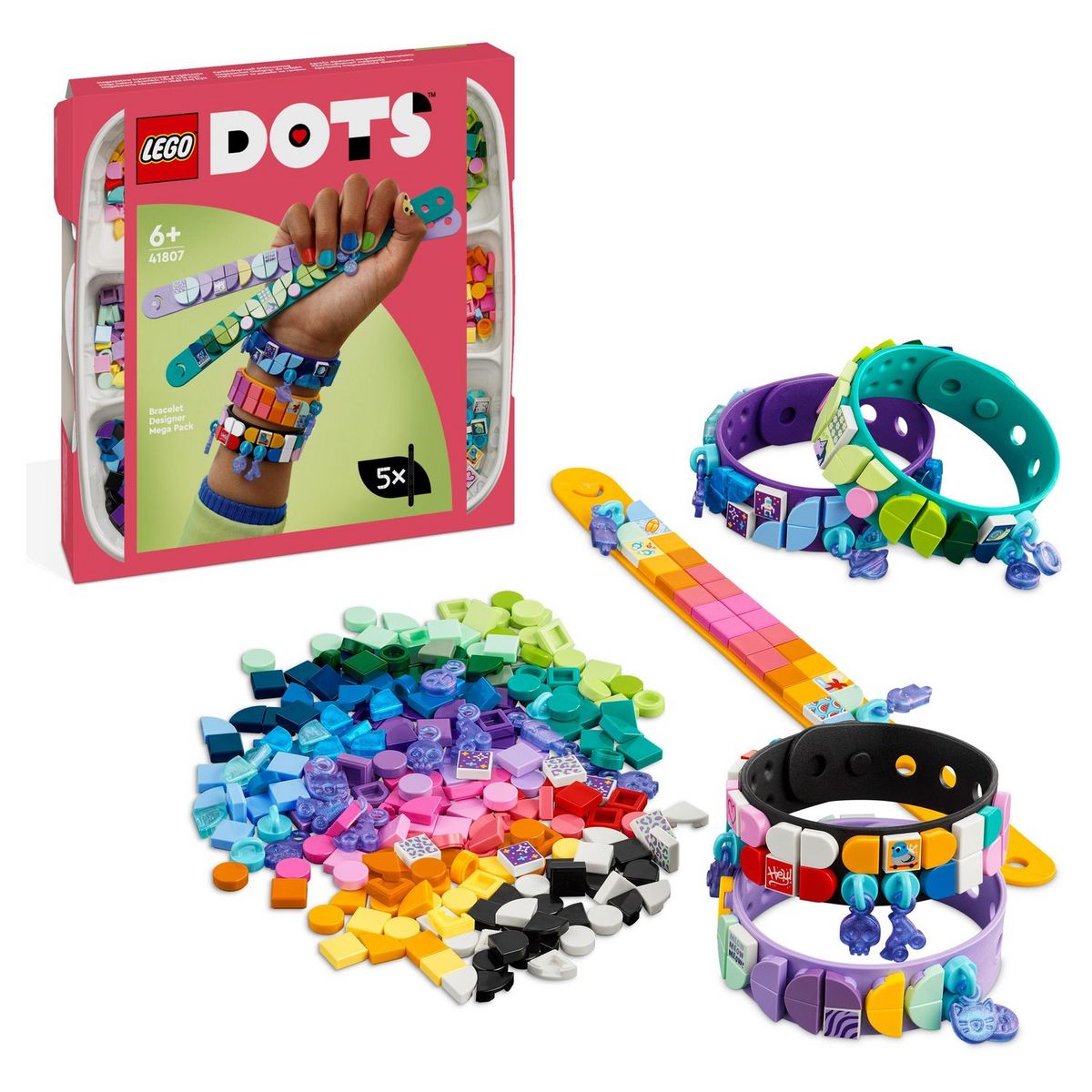 LEGO DOTS 41807 La méga boîte création de bracelets, Création Bijoux d'Amitié, Idée Cadeau