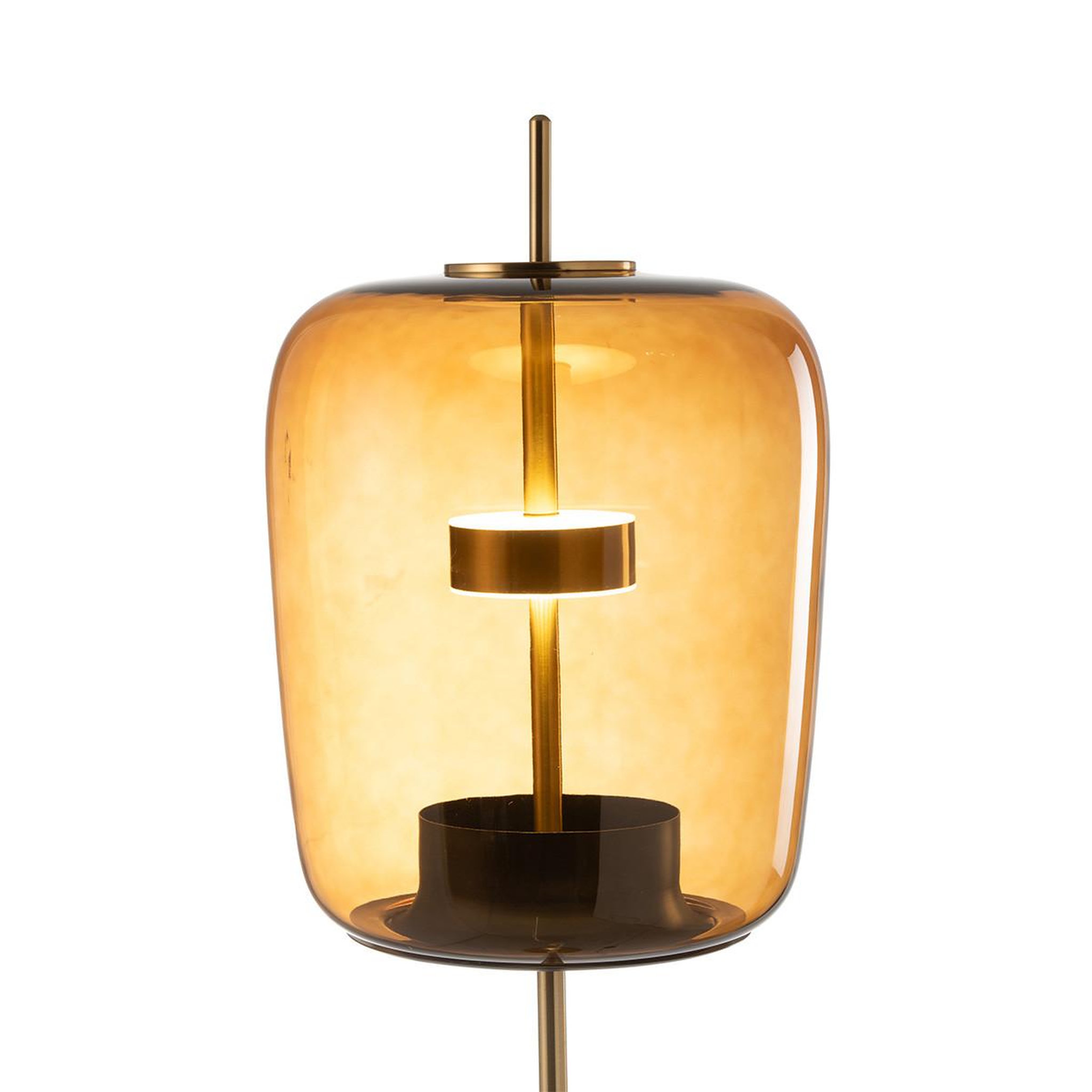 Voir la diapositive 2 : J-LINE Lampadaire en verre à led  omar  168cm marron