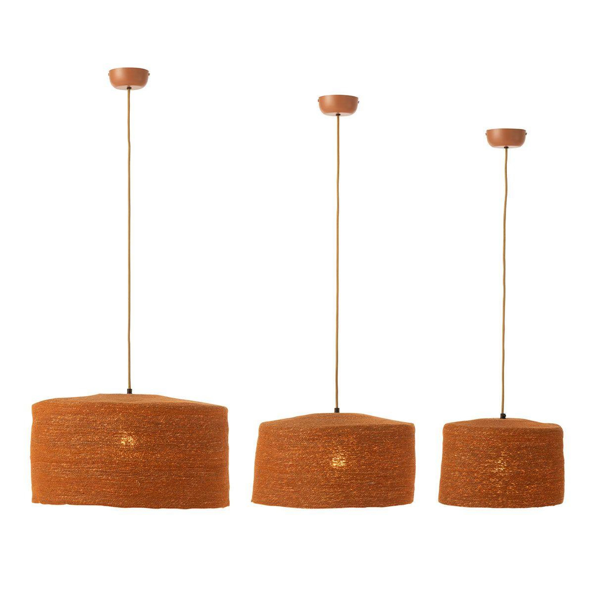 Voir la diapositive 2 : J-LINE Lot de 3 lampes suspension  moonj  50cm rouille