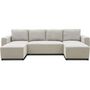 Voir la diapositive 4 : MARKET24 Canapé d'angle convertible panoramique PHARELL 5/6 places - Tissu beige - Coffre de rangement - L297 x P155 x H85 cm