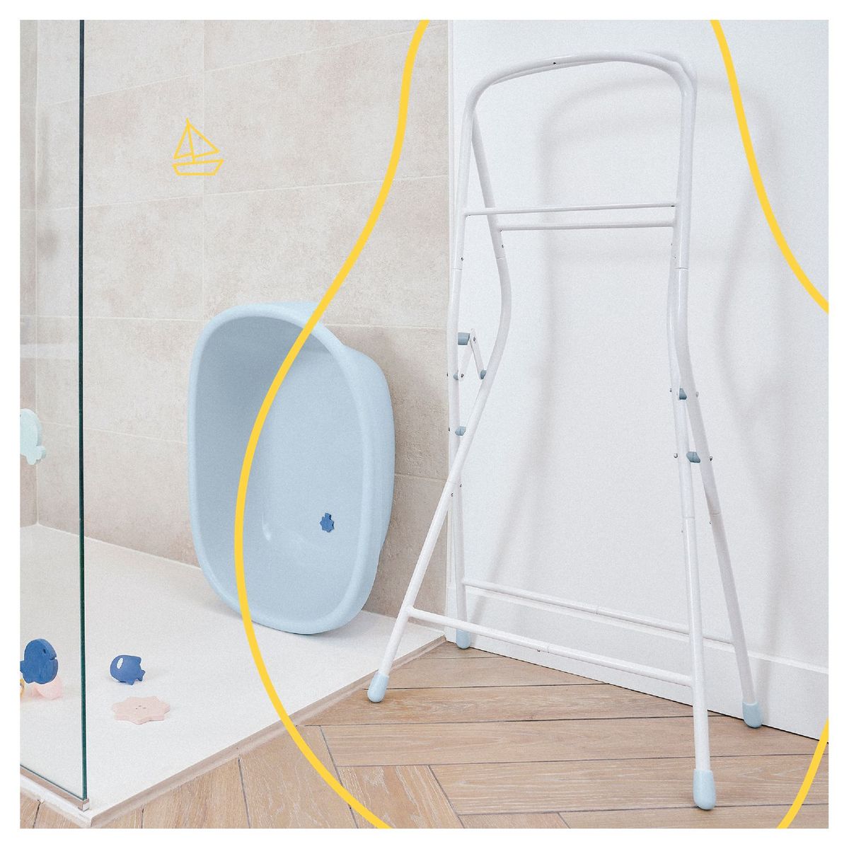 BADABULLE Pieds de baignoire et tuyau de vidange  