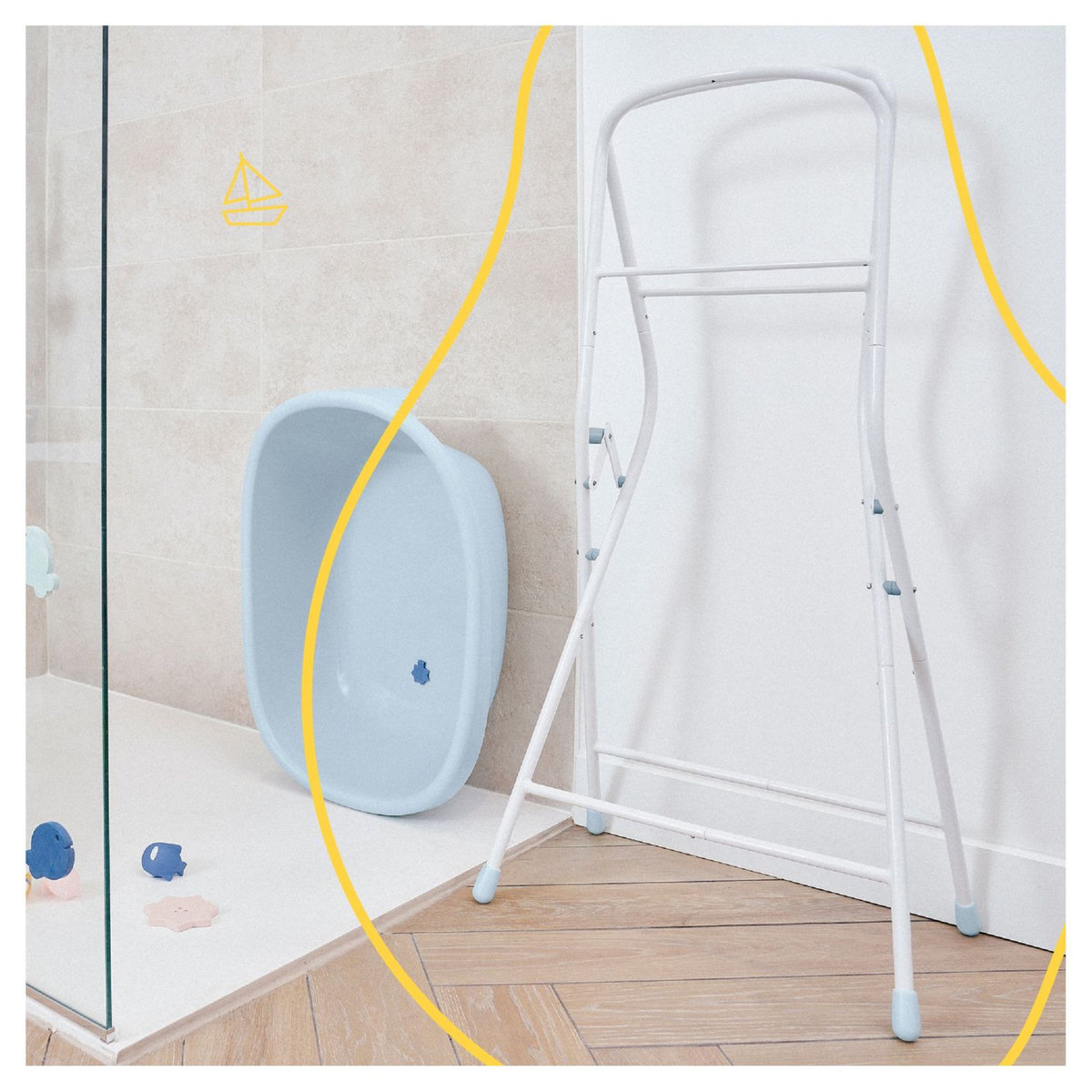 BADABULLE Pieds de baignoire et tuyau de vidange  