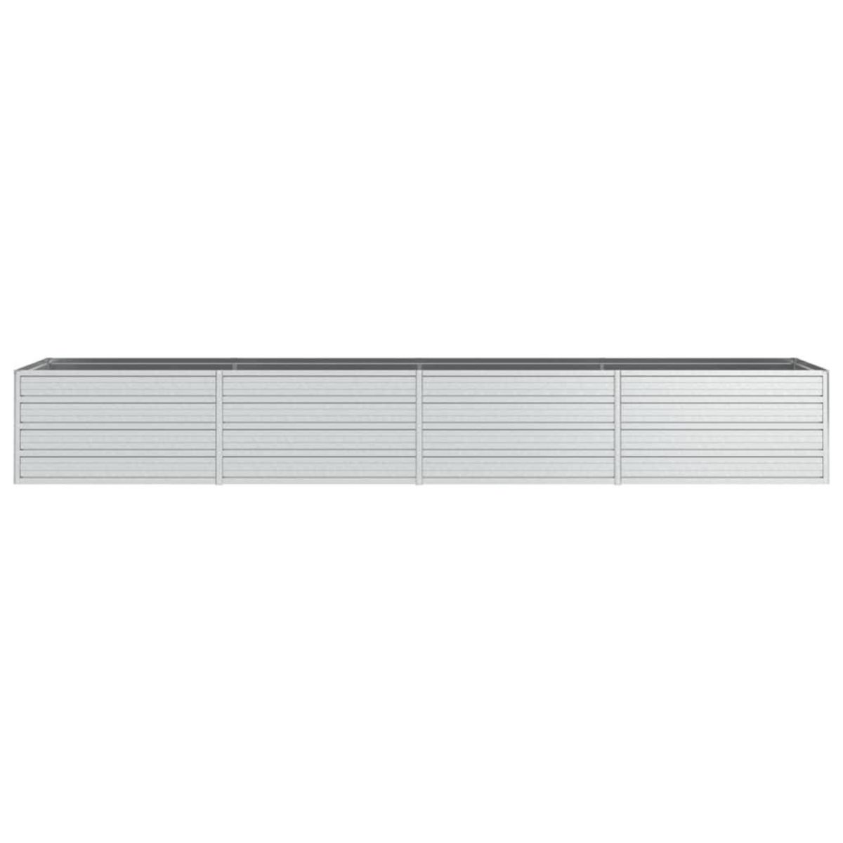 VIDAXL Lit sureleve de jardin 320x80x45 cm Acier galvanise Argente