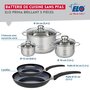 Voir la diapositive 2 : ELO Ensemble de 2 Poêles de cuisson 24 et 32 cm et 3 faitouts 12, 16 et 24 cm Elo Prima Brillant
