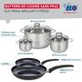 Voir la diapositive 2 : ELO Ensemble de 2 Poêles de cuisson 24 et 32 cm et 3 faitouts 12, 16 et 24 cm Elo Prima Brillant