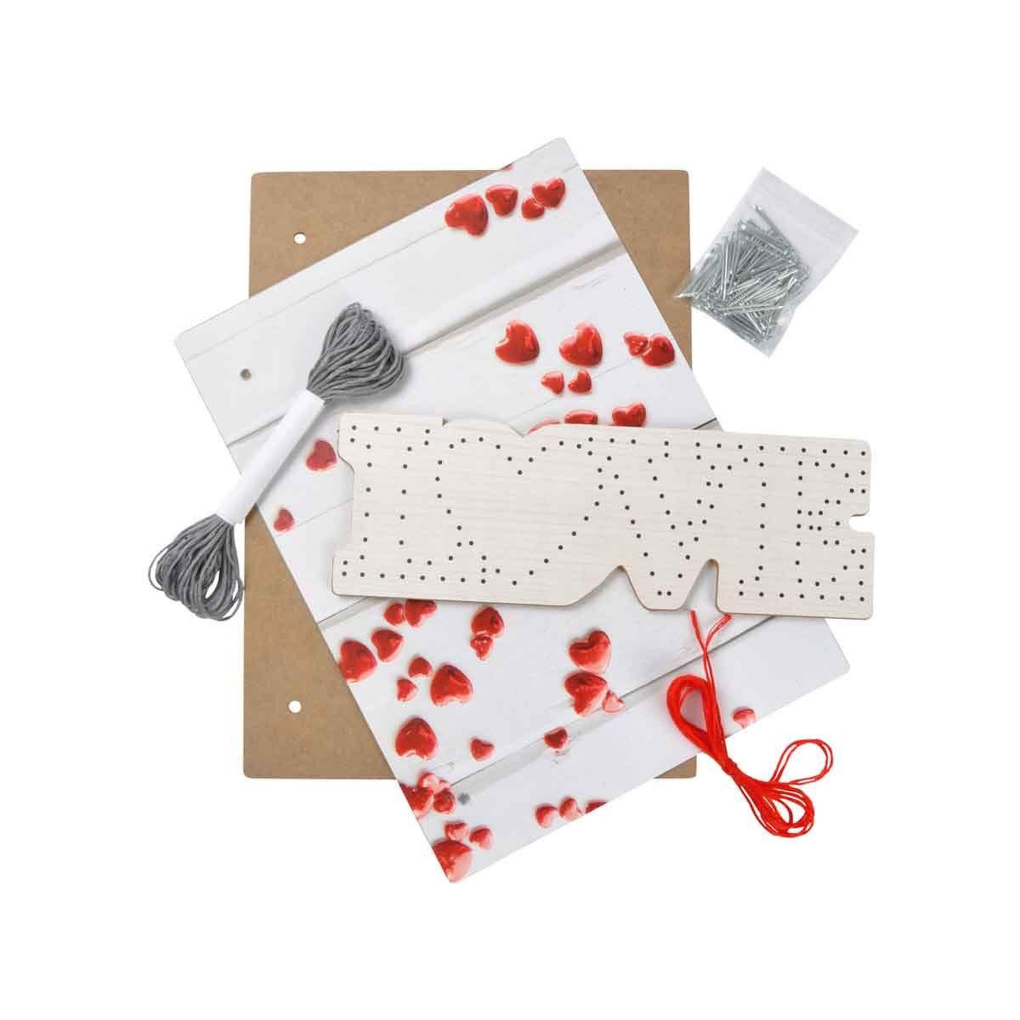 Voir la diapositive 2 : HOMEA Kit String Art  Love  28cm Multicolore