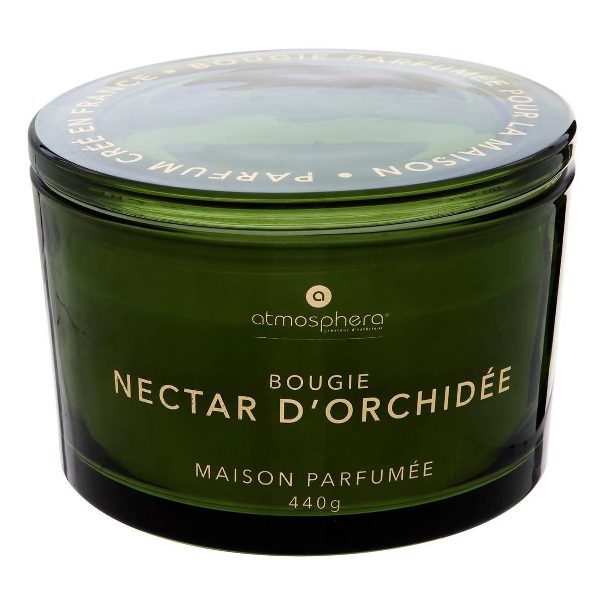 ATMOSPHERA Bougie Parfumée en Verre  Glowy  440g Nectar d'Orchidée