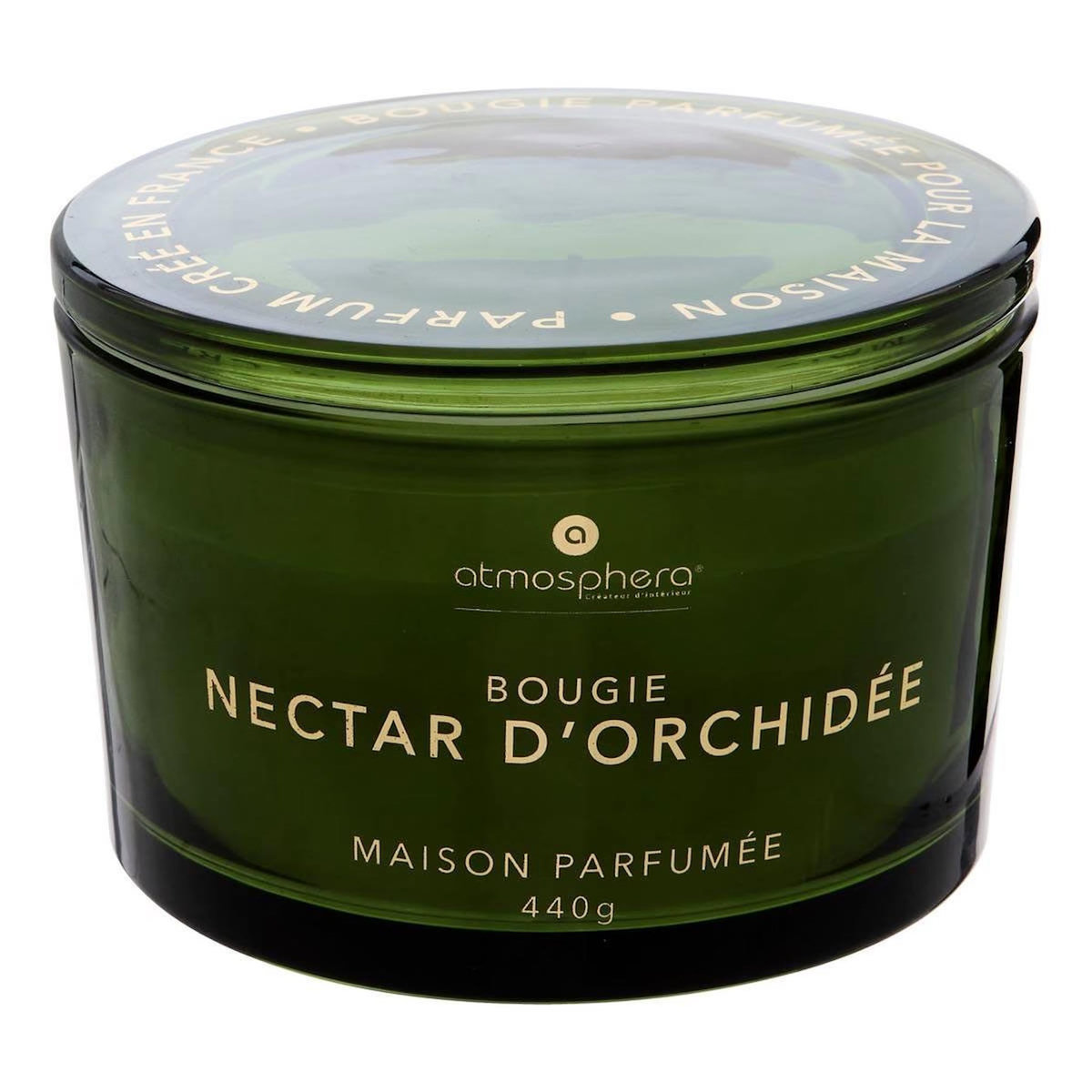 ATMOSPHERA Bougie Parfumée en Verre  Glowy  440g Nectar d'Orchidée