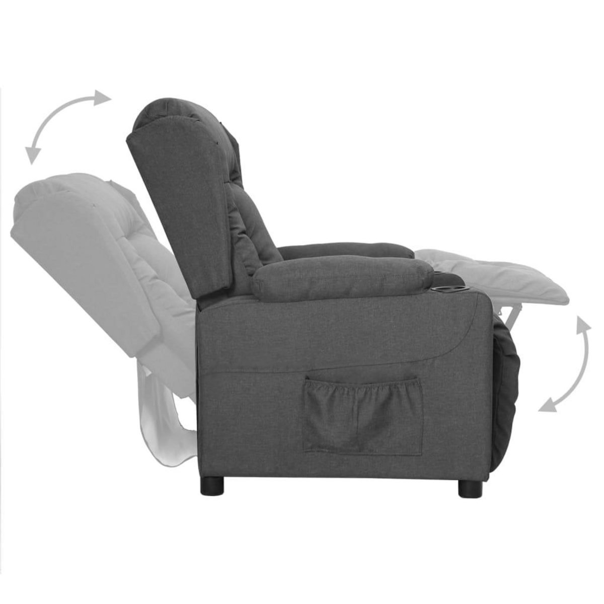 VIDAXL Fauteuil inclinable Gris fonce Tissu